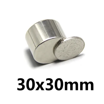 1 / 2pcs силен цилиндър редки земята магнит 30mmX30mm кръгли неодимови магнити 30x30mm голям магнит 30 * 30mm