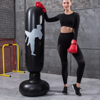 1.6m надуваема боксова чанта сгъстяване вертикална боксова борба колона борба барабан обучение фитнес пясъчна чанта