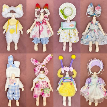 1 Комплект дрехи за 16-17 см Ob11 кукла моден костюм 1/12 или 1/8 кукла обличане пола 6 инча сладки дрехи униформа