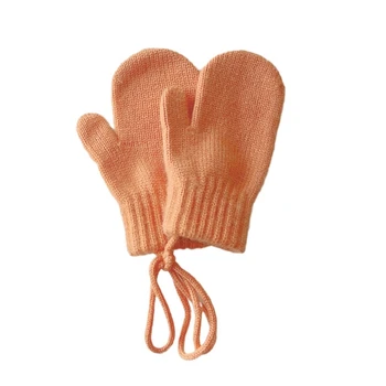 1 чифт бонбони цветни плетени ръкавици врата висящи проектирани зимни топли ръкавици