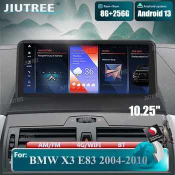 10.25 инчов Android 13 екран за BMW X3 E83 2006-2010 Аксесоари за кола Авто Carplay монитори Радио мултимедиен плейър GPS навигация