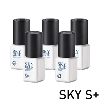10 бутилки SKY S Plus Лепило за удължаване на мигли Корея Оригинален 5ml Black Cap Beauty Health Lash Shop Инструмент за грим Черно лепило