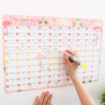 100 Дневен планировчик 100 дни Планиране на обратното броене График Висящ на стена Календар за изпълнение Списък за проверка на дневния ред Списък за проверка на графика Самодисциплина