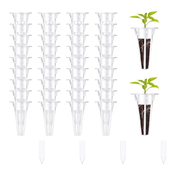 100PCS Кошници за отглеждане, хидропонни семена стартерни шушулки кошници замяна съвместими хидропонни с 100 бр растителни етикети трайни