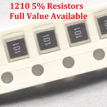  100PCS / лот SMD чип резистор 1210 300R / 330R / 360R / 390R / 430R 5% съпротивление 300 / 330 / 360 / 390 / 430 / ома резистори K безплатна доставка