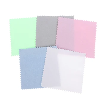 100Pcs 8x8cm цвят почистване сребро полиране кърпа двустранен кадифе меки чисти кърпичка на бижута инструменти