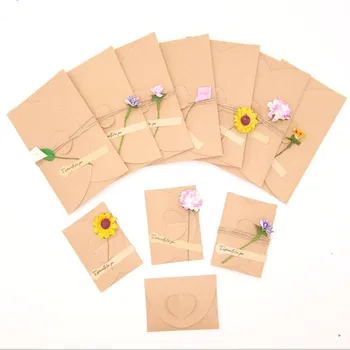 100pcs в опаковка Класически Крафт Празни хартиени пликове Плик за сватбена покана Подаръчен плик