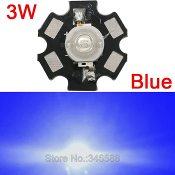 10PCS 3W Blue High Power LED осветление излъчвател топчета диод Epileds 45mil 40LM 455-470NM с 20mm Star Platine Heatsink