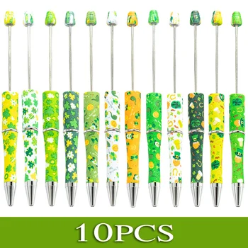 10Pcs четирилистна детелина модел писалки DIY формован писалка химикалки училищни пособия за деца черно мастило
