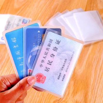 10pcs водоустойчив прозрачен държач за карти PVC ясни притежатели на карти за защита на притежателя на