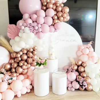 115Pcsc лавандула розов балон венец комплект двойно пълнени розови лилави балони за бебешки душ сватба рожден ден декорации
