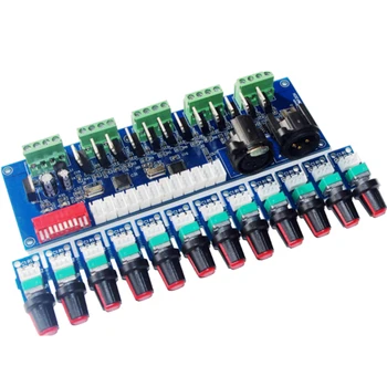 12V 24V DC копче превключвател 12 канала LED DMX512 декодер 4 групи 12CH * 2A 24A DMX512 XRL 3P RJ45 контролер за LED лампа