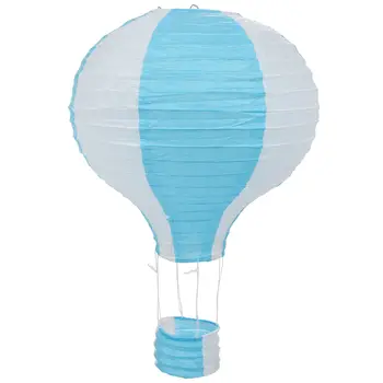 12inch балон с горещ въздух хартия фенер абажур таван светлина сватбено тържество декор, сини ивици