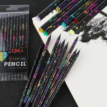 12pcs / комплект Creative Colorful Живопис Черно олово моливи HB живопис рисуване молив Ученици писане канцеларски материали училище пособия