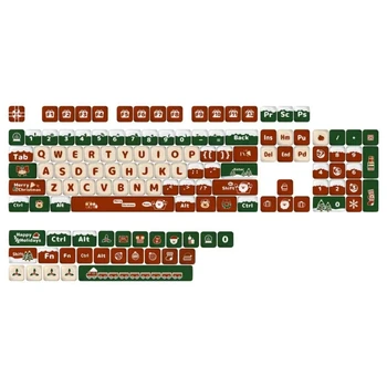 130 клавиша Сублимация на боята PBT Весела Коледа Keycaps за механична клавиатура