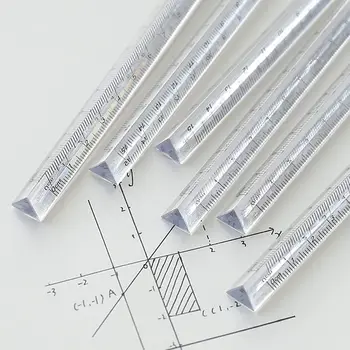 15cm/20cm Интересна прозрачна триъгълна права линийка канцеларски материали училищни пособия рефракируема светлина