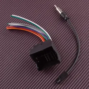 16 пинов стерео радио главен блок захранващ адаптер кабел кабел окабеляване + антена комплект годни за BMW 3 Series 2013 2012 2011 2010-2006 Ново
