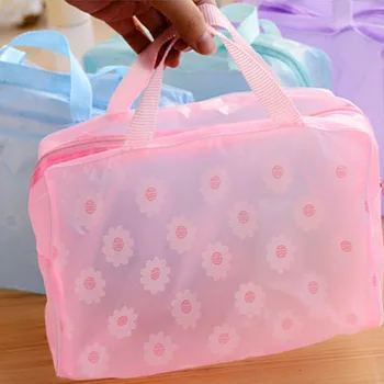 1PC водоустойчива Pvc козметична чанта за съхранение на жени прозрачен организатор за грим торбичка компресия пътуване баня чанти