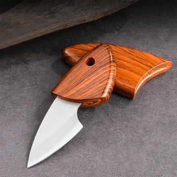 1PC мини нож EDC Woodgrain кутия джобен нож открит нож преносим многофункционален остър плодов нож разглобяване експресен нож