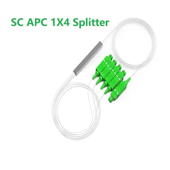 1PCS PLC сплитер Blockless SC / APC конектор влакно оптичен проводник сноп стоманена тръба 0.9mm 1x2 1x8 1x16 диференциал