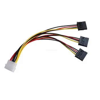 1pc 4-пинов IDE Molex до 3 конектора за удължителен кабел за захранване Компютърна връзка и включване на HDD кабел Dropship