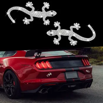 1pc Bling 3D Gecko стикери за кола Блестящо животно емблема значка Стикери за кола камион SUV прозорец броня калник