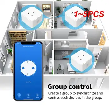 1~5PCS Tuya Wifi Smart Socket с монитор за захранване Tuya Smart Life App Control Standard Smart Plug работи с Alexa