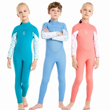 2/3MM Неопренов водолазен костюм Детски топъл ярък сърф бански Свободно гмуркане Плуване Бански костюми Деца