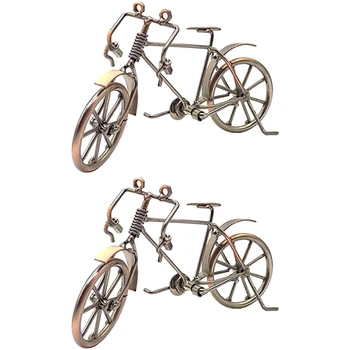 2 бр. Ретро велосипед модел желязо изкуство велосипед модел метален велосипед начало десктоп декорация орнаменти