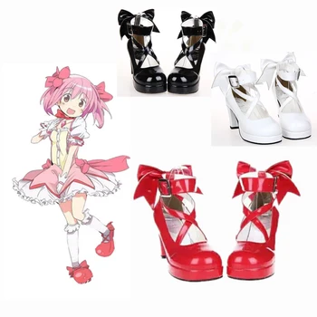 2020 Нови Puella Magi Madoka Magica косплей обувки японски стил аниме лолита високи токчета за жена с bowknot