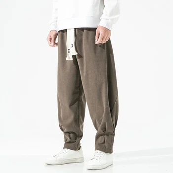 2023 Есен Нова младежка модна тенденция Широки панталони за крака Мъжки свободни панталони с голям размер Красиви прости ежедневни панталони