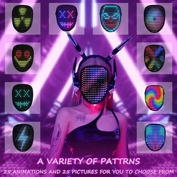 2023 Нов Хелоуин LED маска жест Светеща маска Сензор за промяна на лицето Парти Изпълнение Атмосфера Prop