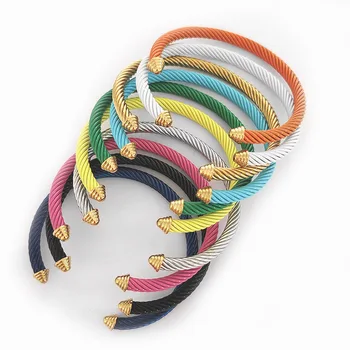 2023 Нова луксозна неръждаема стомана C-образен цвят кабел маншет гривни за жени преоразмеряеми дизайнерски бижута аксесоари моден подарък