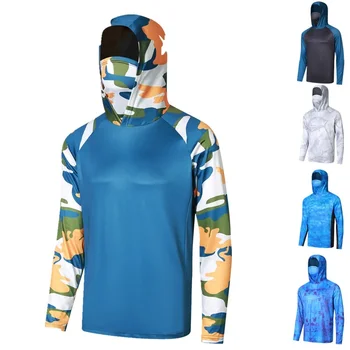 2023 Риболовни ризи Лятна мъжка риболовна риза с качулка маска UV качулка