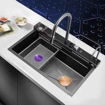 2023 нова кухненска мивка desi неръждаема стомана, цедка за кухненска мивка, аксесоари за кухненски кран с цифров дисплей кухненски кран