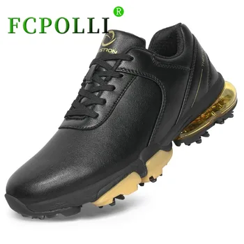 2024 Гореща продажба голф обувки за мъже Добро качество кожа фитнес маратонки мъжки анти хлъзгане шипове голф обучение човек дизайнер спортна обувка
