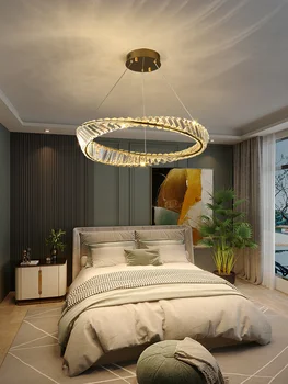 2024 Мобиус пръстен кристал полилей осветление за хол спалня трапезария дома LED модерен златен таван висящи висулка лампа
