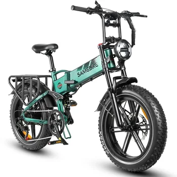 2024 Нов SAMEBIKE RS-A02 Всички терени 17Ah пълно окачване 1200w супер мощност сгъваем планински електрически велосипед мазнини Ebike