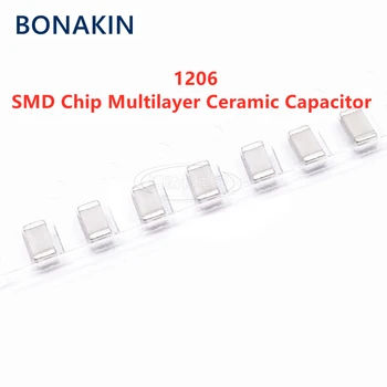 20PCS 1206 56NF 563J 50V 100V 0.056UF ±5% NPO C0G SMD чип многослоен керамичен кондензатор