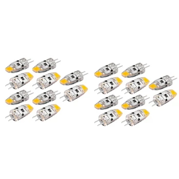 20X G4 LED крушка 12V DC димиране COB LED G4 крушка 1.5W 360 ъгъл на лъча за замяна на 15W халогенна лампа (топло бяло)