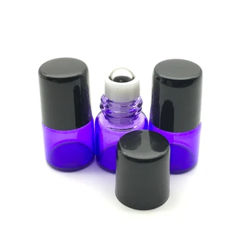 20pcs Парфюмна проба за многократна употреба 1ml лилаво-синя ролкова бутилка ролка на бутилки за контейнери за дезодоранти за етерично масло