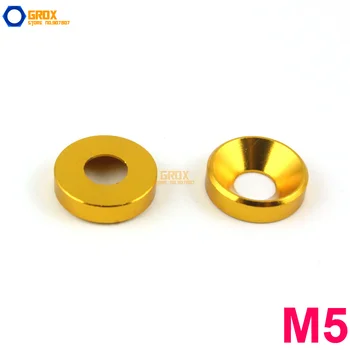 25 броя M5 златна алуминиева шайба с винтова шайба с плоска глава