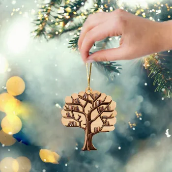 2D коледно дърво форма етажерка модел висящи орнаменти акрилна висулка коледно дърво декорация Коледа Navidad орнаменти