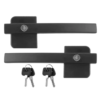 2PCS Леви и десни външни дръжки за външни врати с черен ключ Ново за DAF XF95 / XF105 1305481L 1305482R