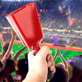 2Pcs Метални хлопки Футболни шумодържатели Ръчни перкусии с дръжки Кравешки камбани за бейзболни игри Спортни събития