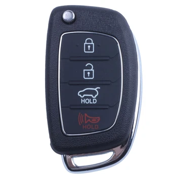 2X Flip Key Shell Fit за HYUNDAI Santa Fe Remote Key Case Fob 4 Button PG180D