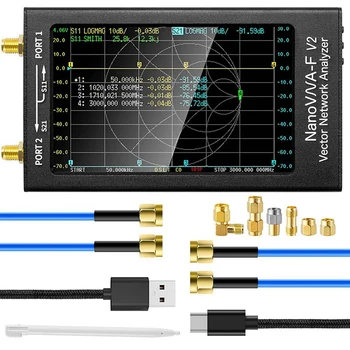 2X Nanovna-F V2 векторен мрежов анализатор 50Khz-3Ghz антенен анализатор HF VHF UHF VNA 4.3 инча с 5000Mah
