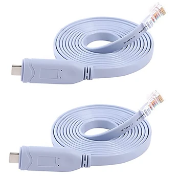 2X USB КЪМ ТИП C Конзолен конфигурационен кабел тип C към RJ45 сериен маршрутизатор Кабел за отстраняване на грешки