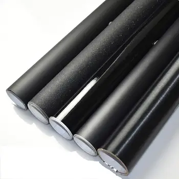 2pcs 50 * 150cm Car Body Flim Matte Black Exterior Styling Stickers Brushed / Glossy Black Vinyl Wrap Film Super Cool