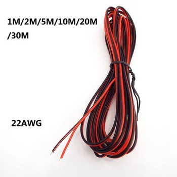 2pin DC захранване разширение diy конектор 22awg кабел червен електрически проводник изолирани PVC линия за 5050 3528 LED лента светлина T1